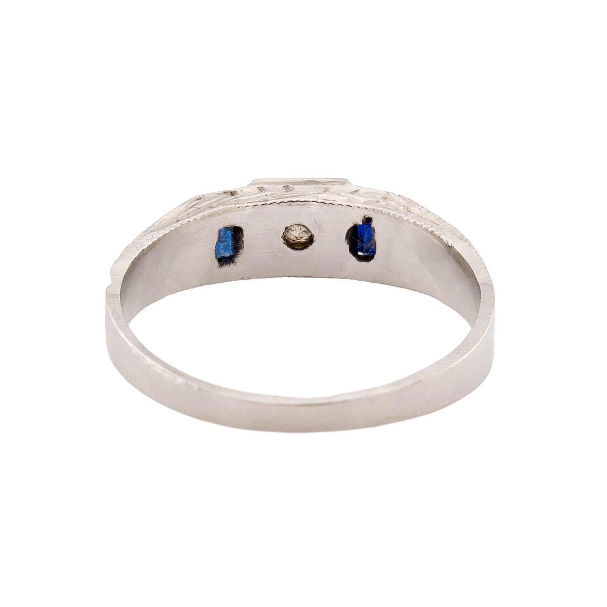 Art Deco 14k Diamond & Sapphire Pinky Ring