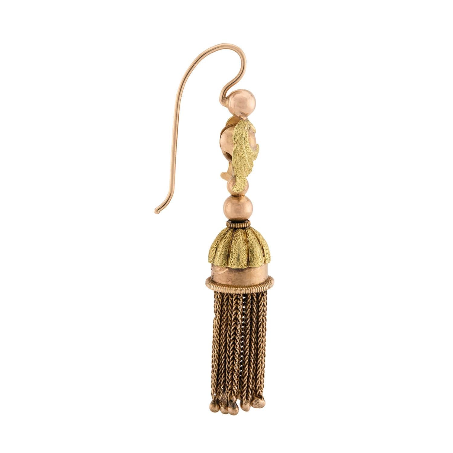 Victorian 14k Mixed Metals Tassel Earrings