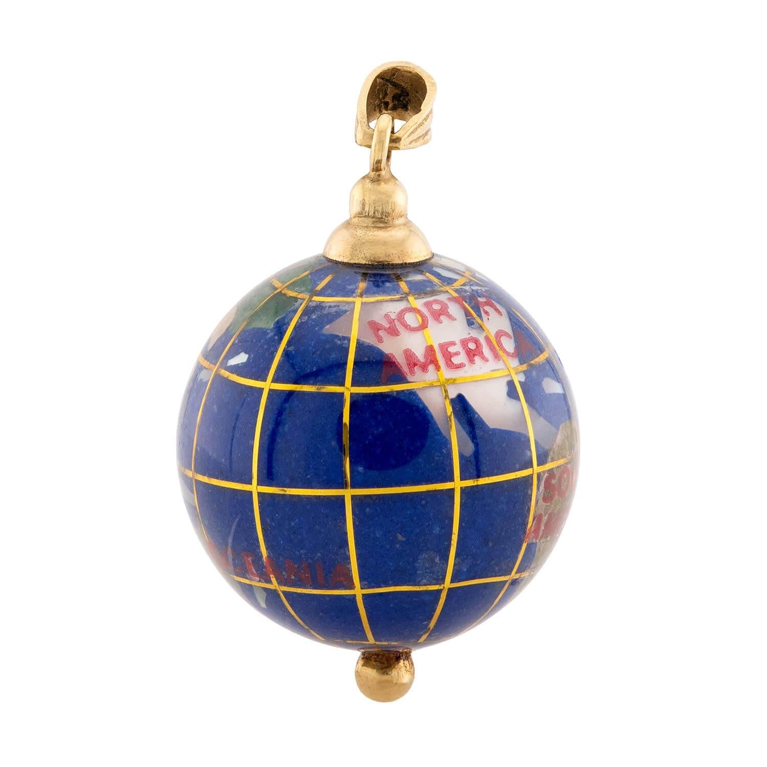 Vintage 14k Enamel Globe Pendant/Charm