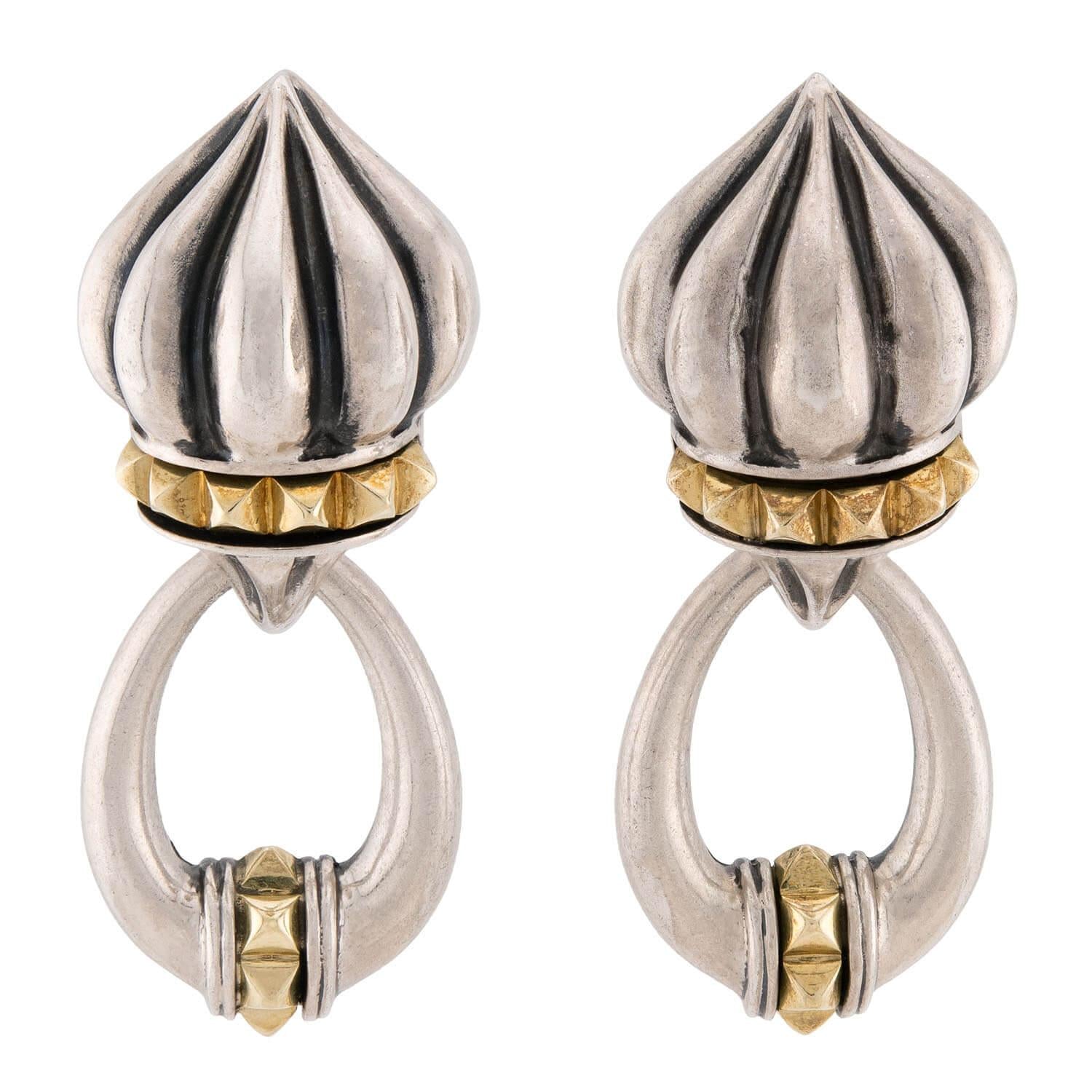 LAGOS Estate Sterling Silver/18k Convertible Earrings