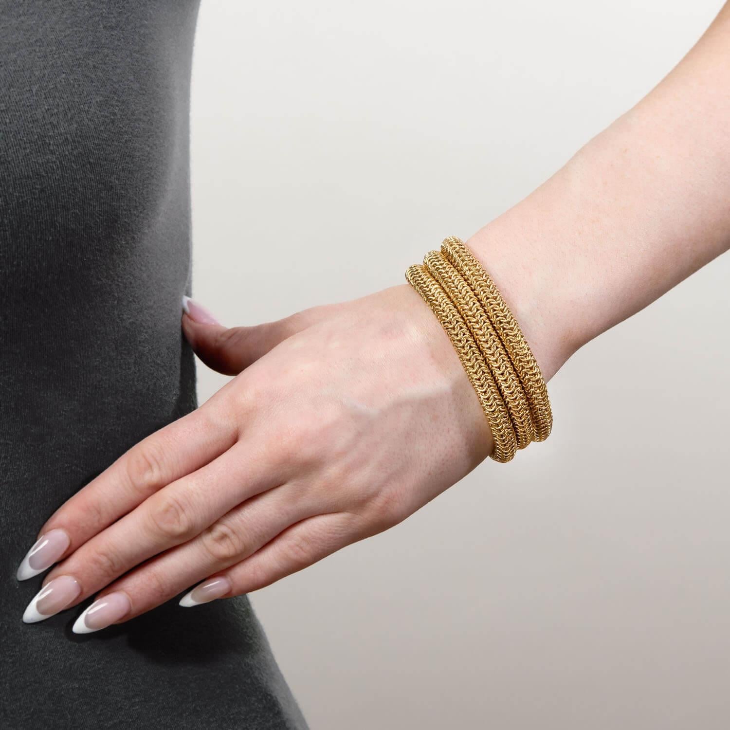 TIFFANY & CO. Estate 18k Three-Strand Bracelet