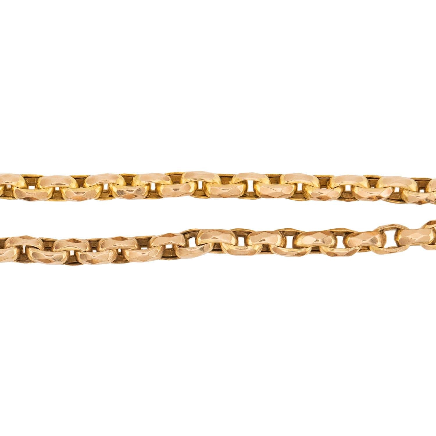 Victorian 9k Watch Chain Necklace 58.5"