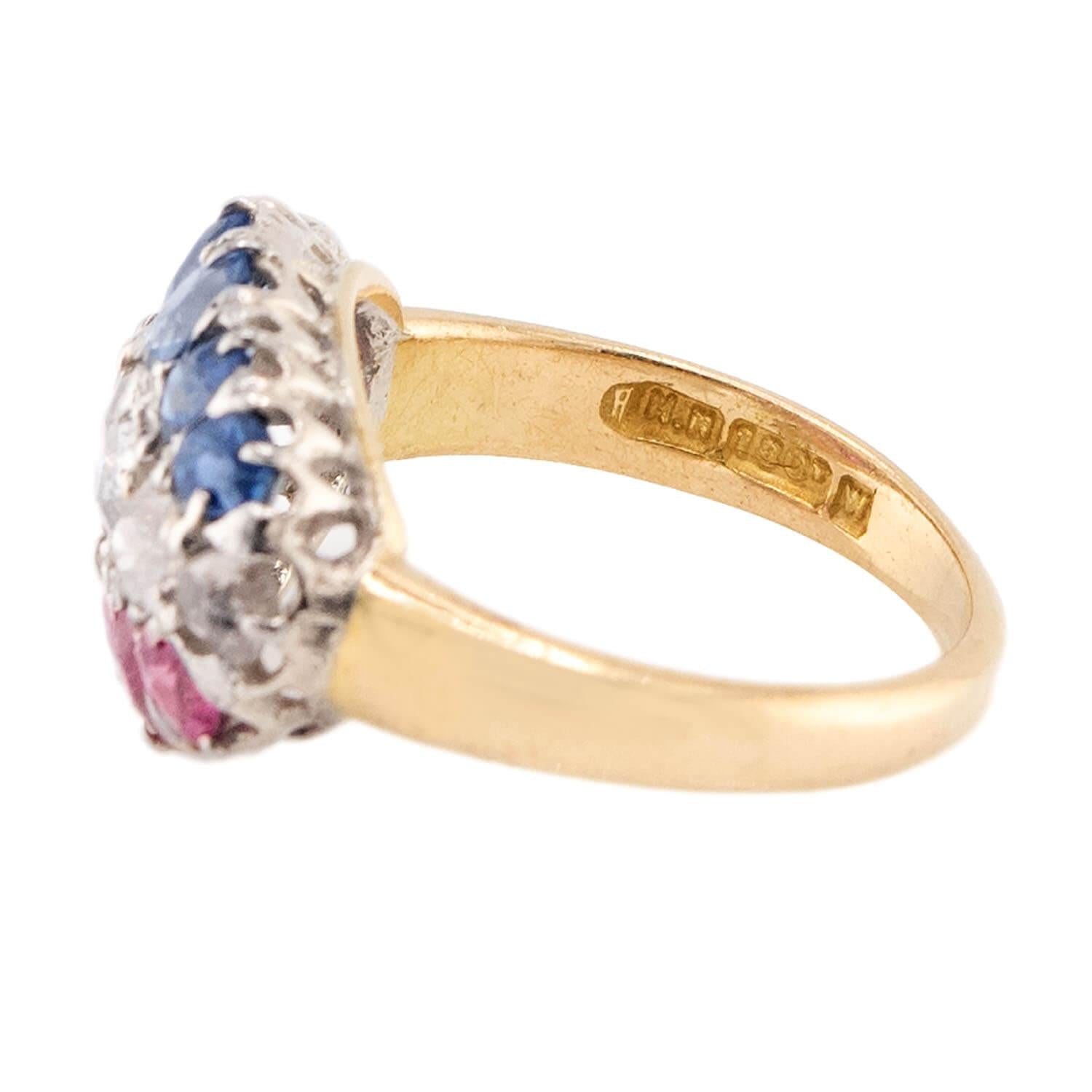 Edwardian 18k Sapphire & Diamond Ring