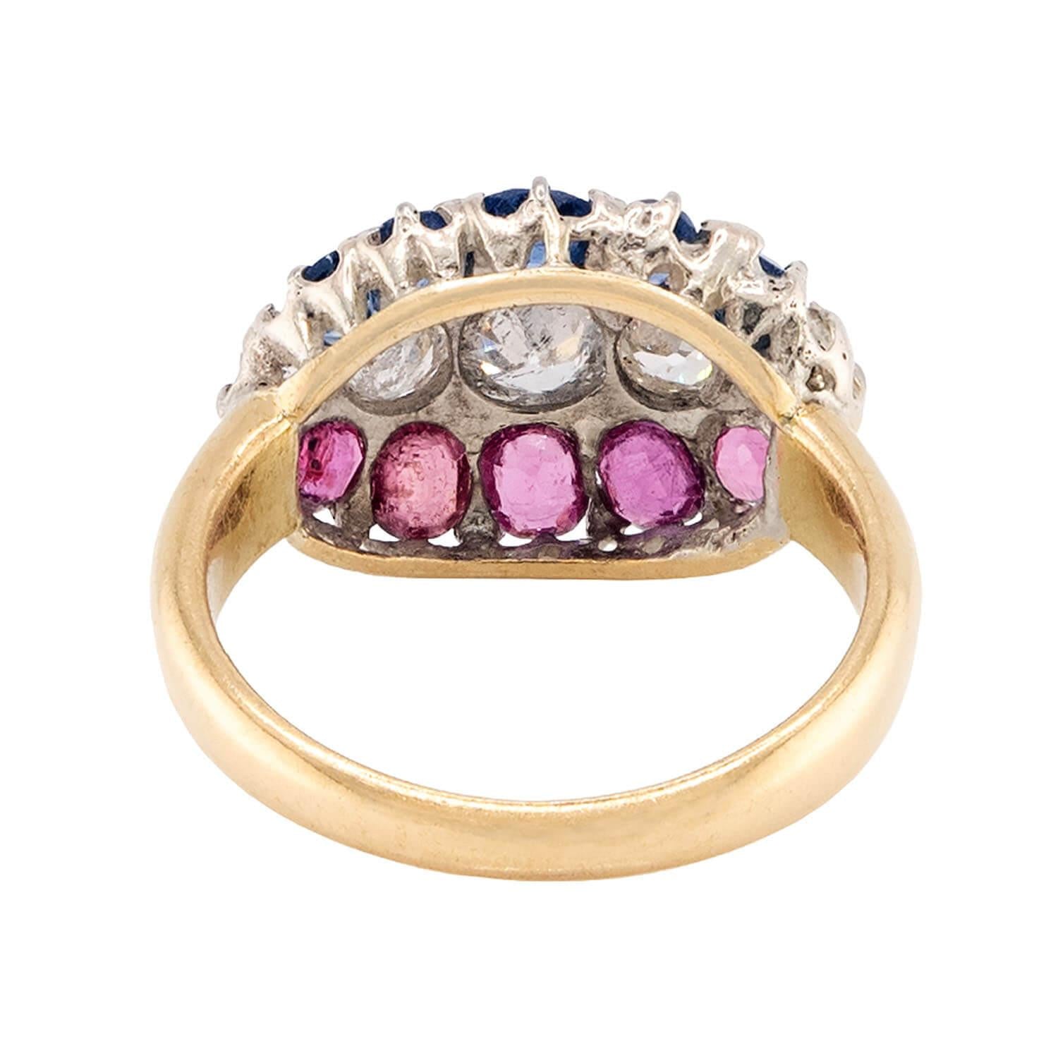 Edwardian 18k Sapphire & Diamond Ring