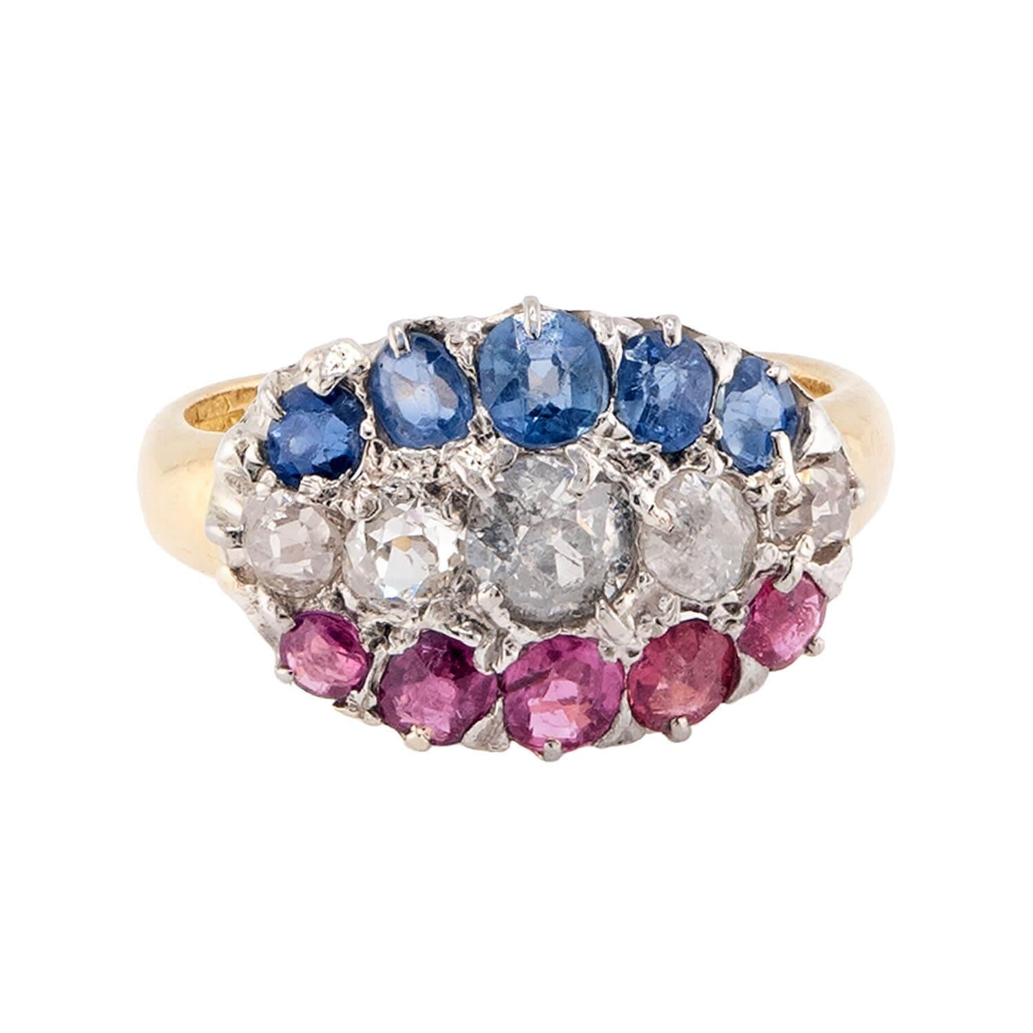 Edwardian 18k Sapphire & Diamond Ring