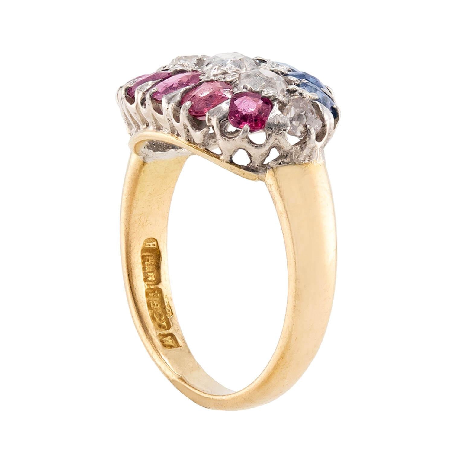 Edwardian 18k Sapphire & Diamond Ring