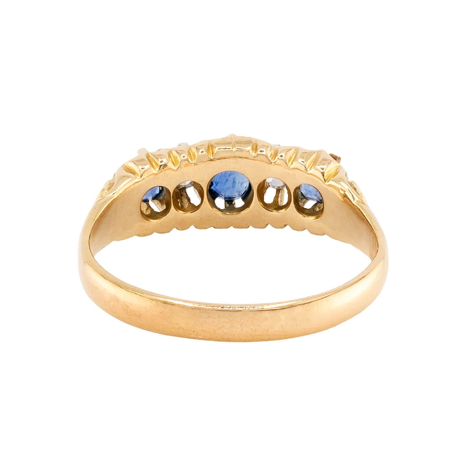 Edwardian 18k Sapphire & Diamond Ring