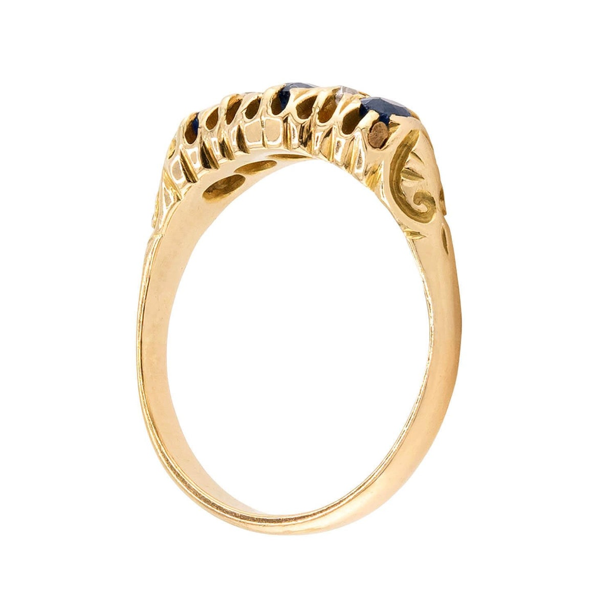 Edwardian 18k Sapphire & Diamond Ring