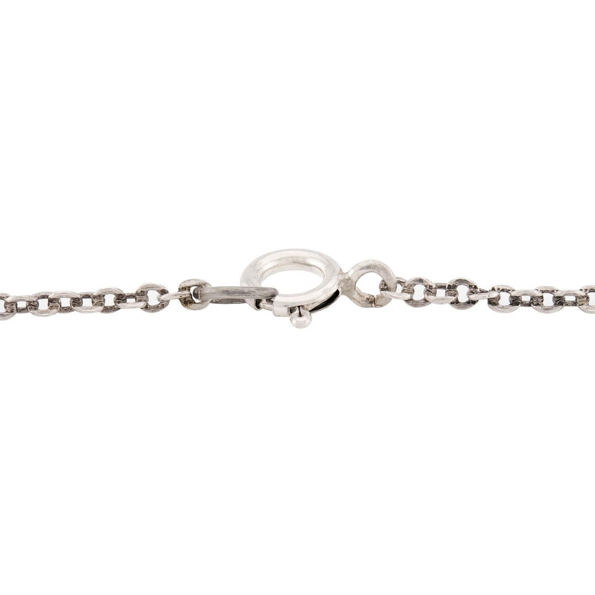 Art Deco Sterling Silver Rock Quartz Crystal Disc Festoon Necklace