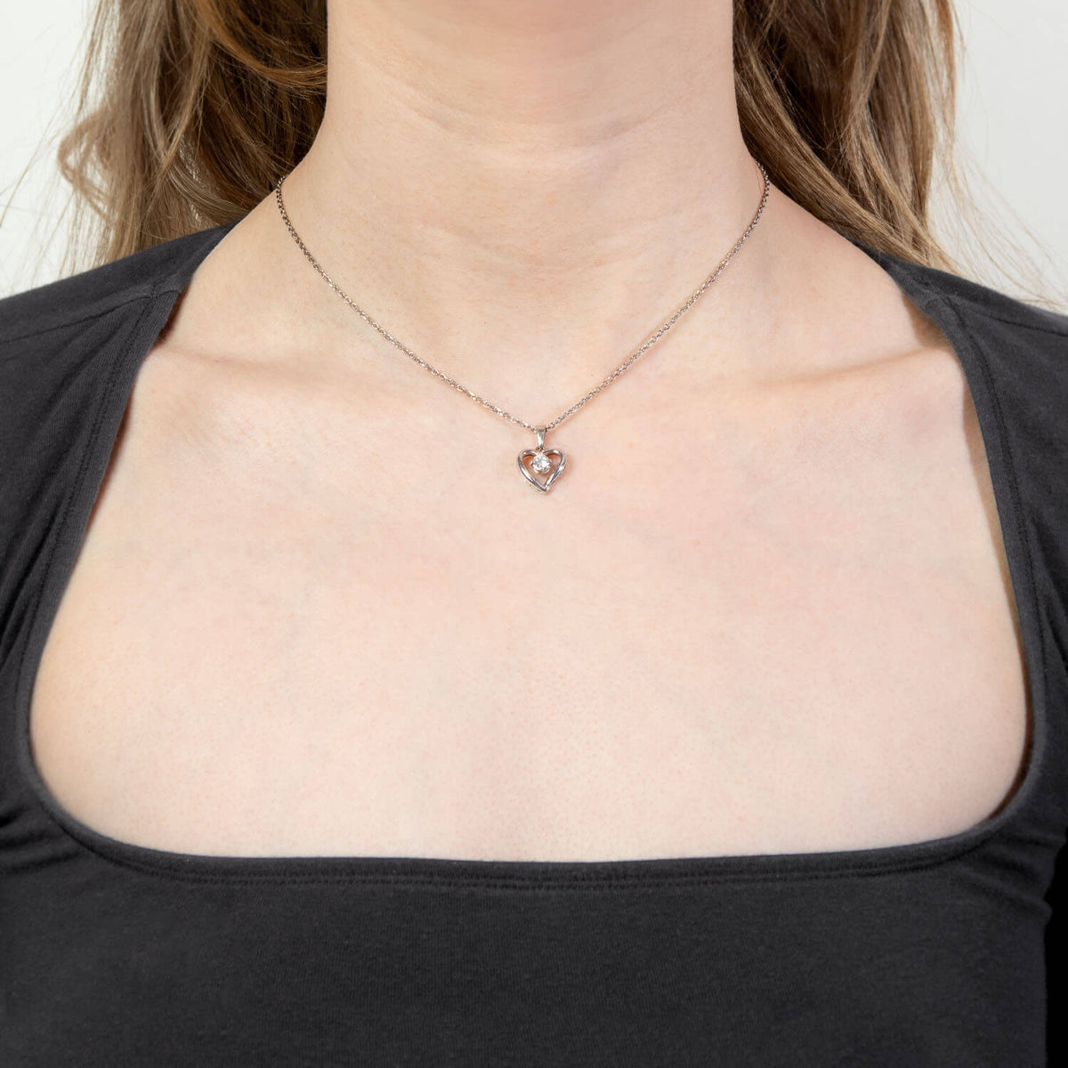 Estate 18k/14k Diamond Heart Pendant Necklace