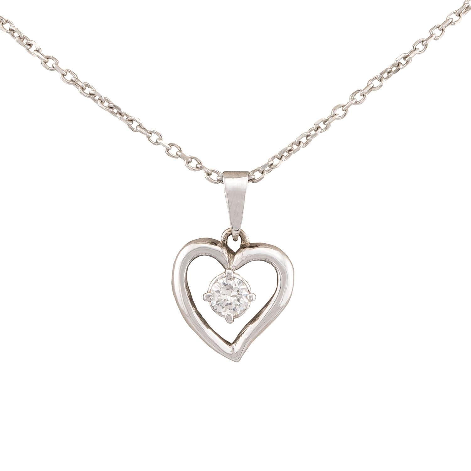 Estate 18k/14k Diamond Heart Pendant Necklace