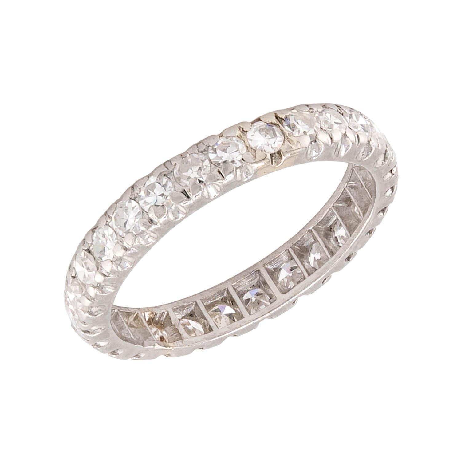 Retro Platinum Diamond Eternity Band