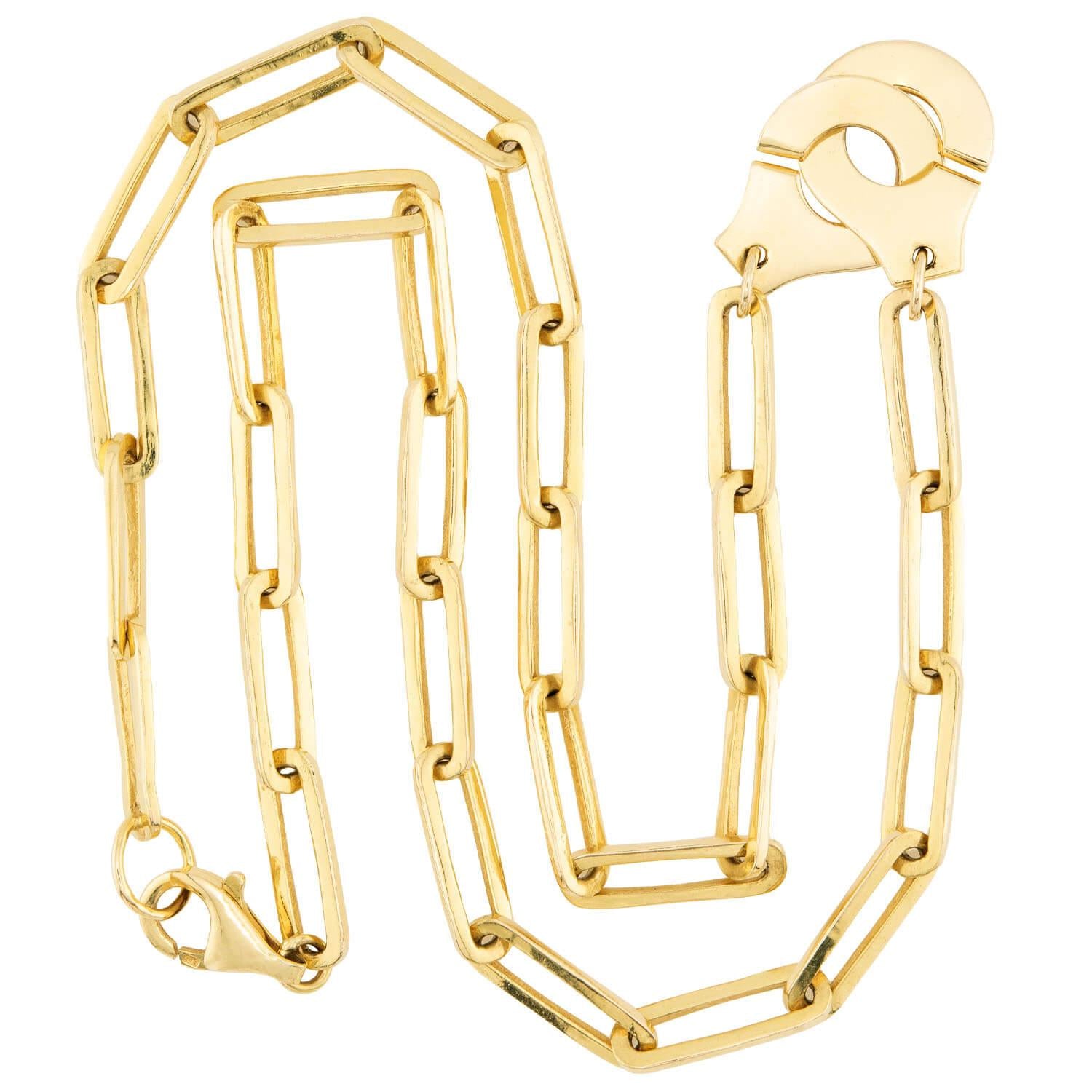"DINH VAN" Estate 14k Handcuff Paperclip Chain Necklace 17"