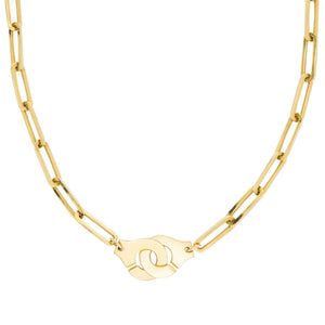 "DINH VAN" Estate 14k Handcuff Paperclip Chain Necklace 17"