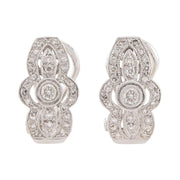 Estate 18k Diamond Huggie Earrings