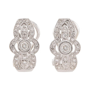 Estate 18k Diamond Huggie Earrings