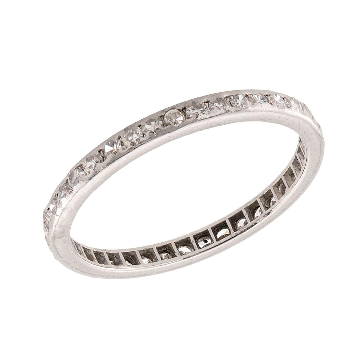 Art Deco Platinum Diamond Eternity Band