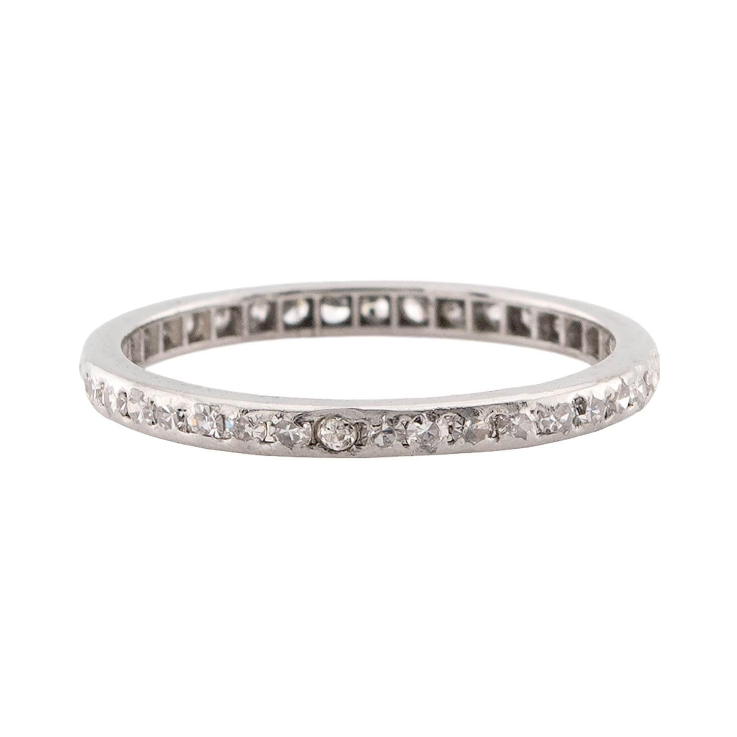 Art Deco Platinum Diamond Eternity Band