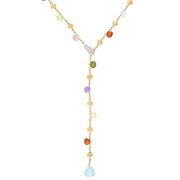MARCO BICEGO Estate Italian 18k Multi-Stone Lariat Necklace