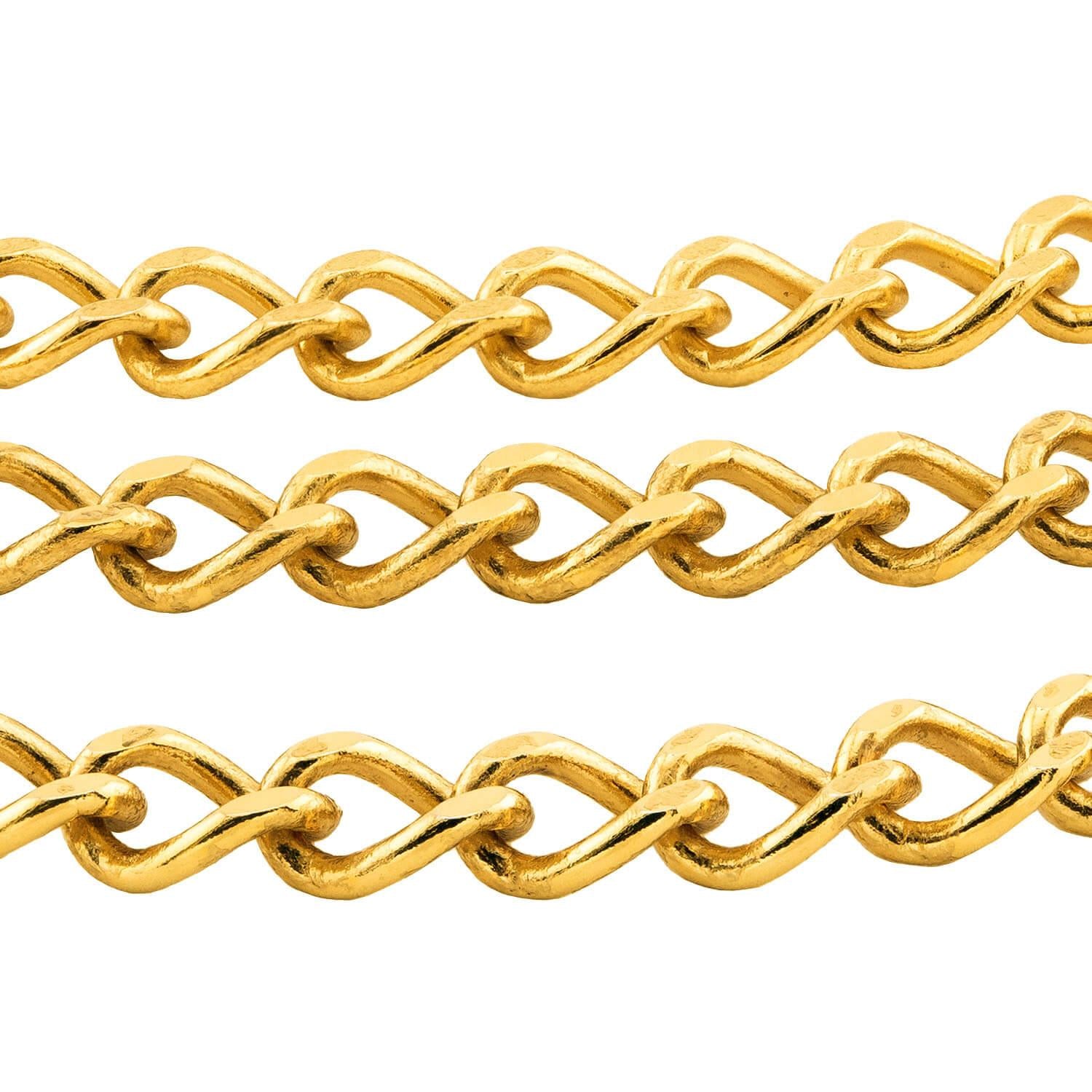 CHANEL Estate Gold Plate/Sterling Silver Chain Belt