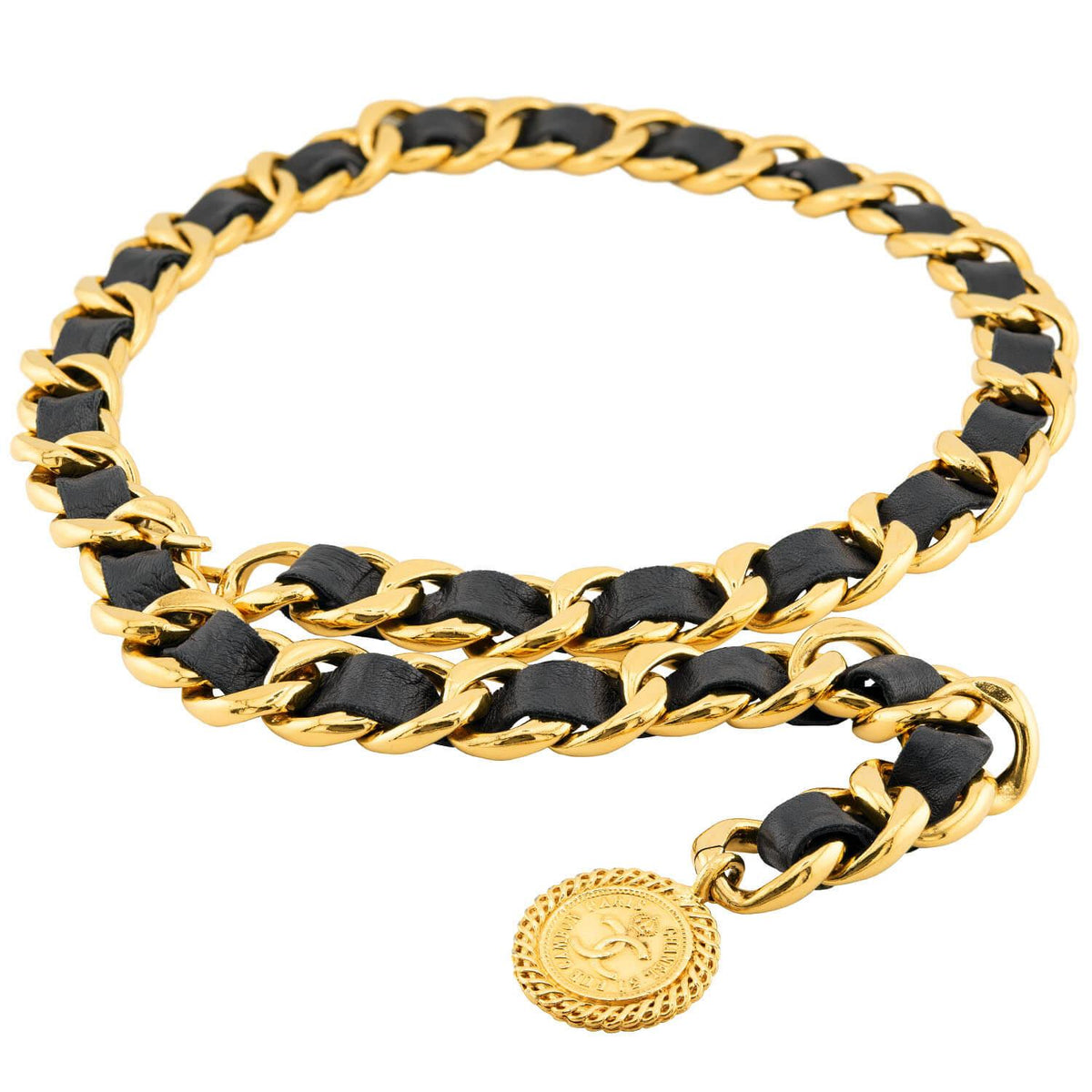 Chanel Logo Plate Belt Leather Metal #272620C43B CHANEL B20 Black Quilted Caviar CC Buckle Silver Logo  main image 4