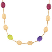 MARCO BICEGO Estate Italian 18k Amethyst, Garnet, & Peridot Bead Necklace