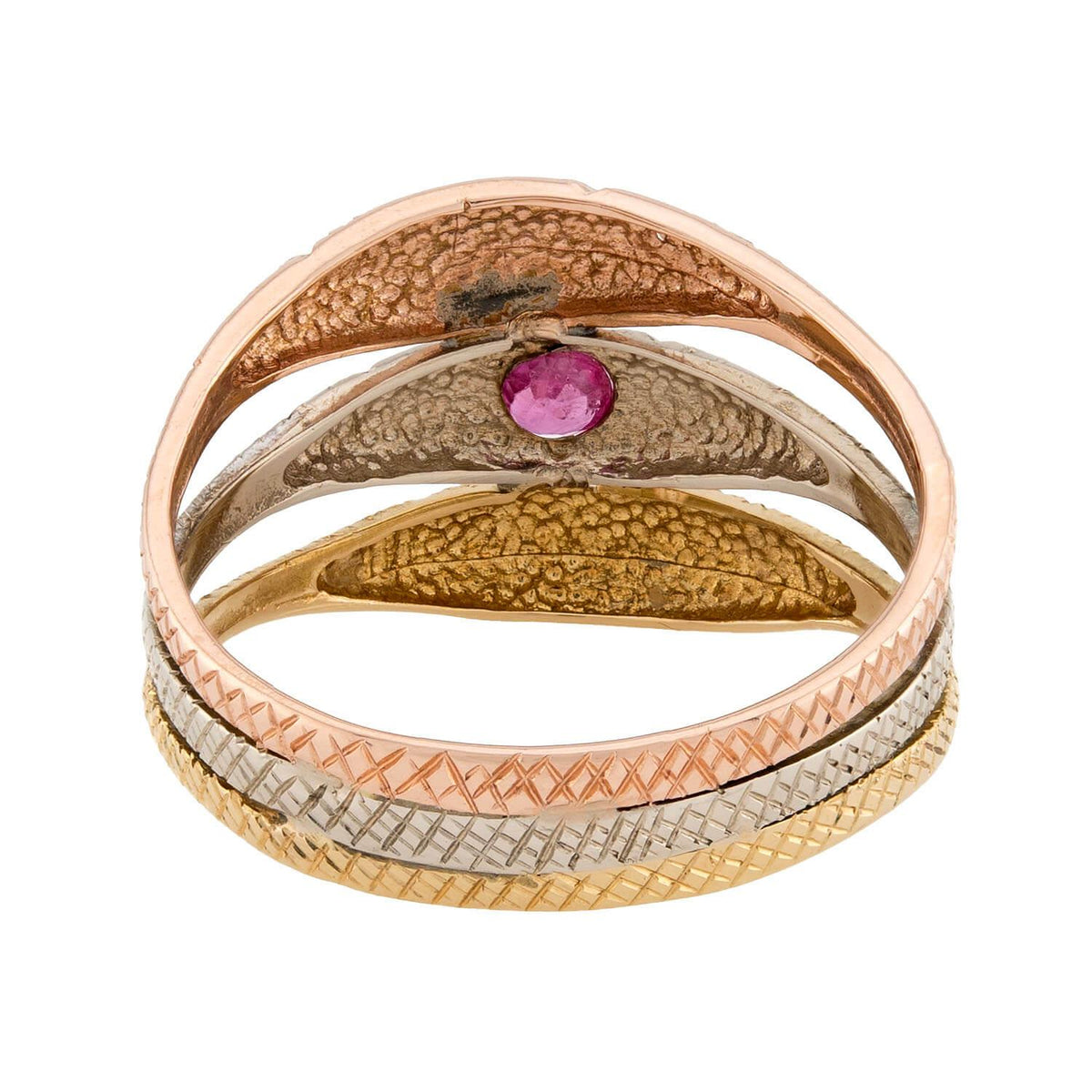 Art Nouveau 14k Mixed Metal Ruby Snake Ring