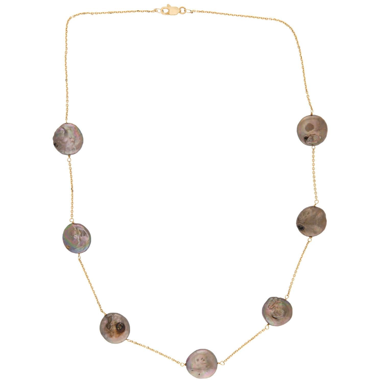 Estate 14k Pearl Chain Necklace