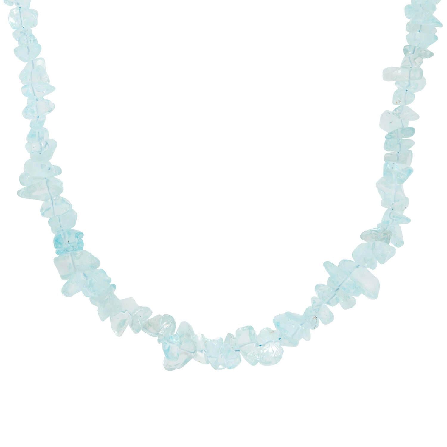 Estate Sterling Silver Aqua Necklace & Bracelet Set