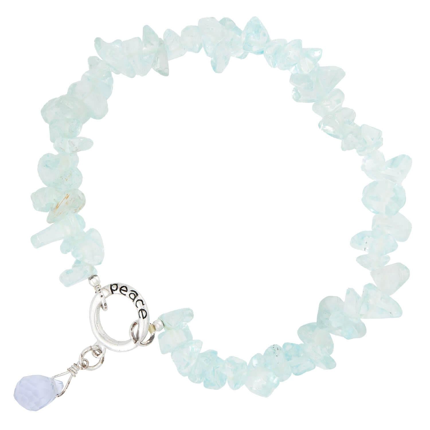 Estate Sterling Silver Aqua Necklace & Bracelet Set