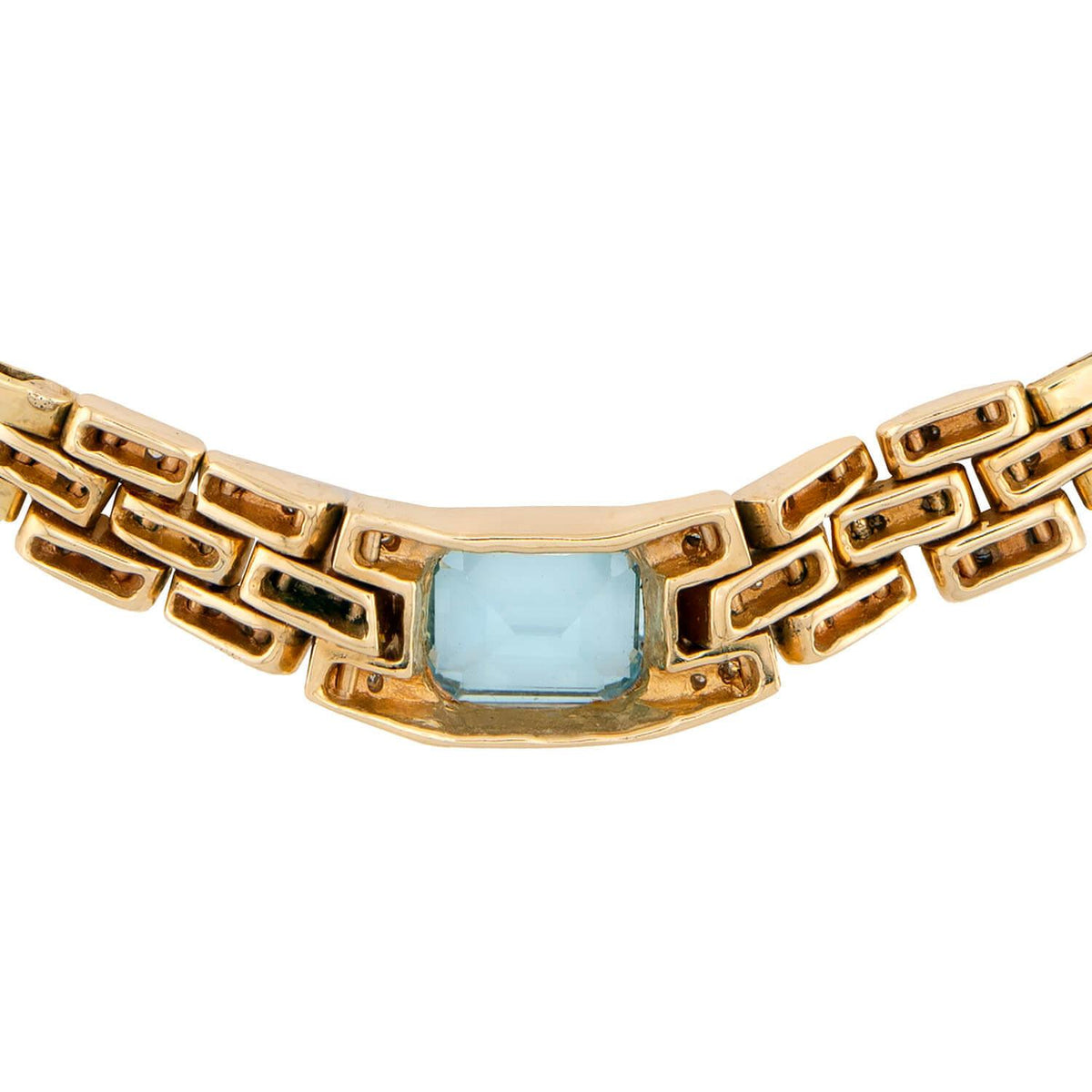 Vintage 14k Aqua & Diamond Necklace