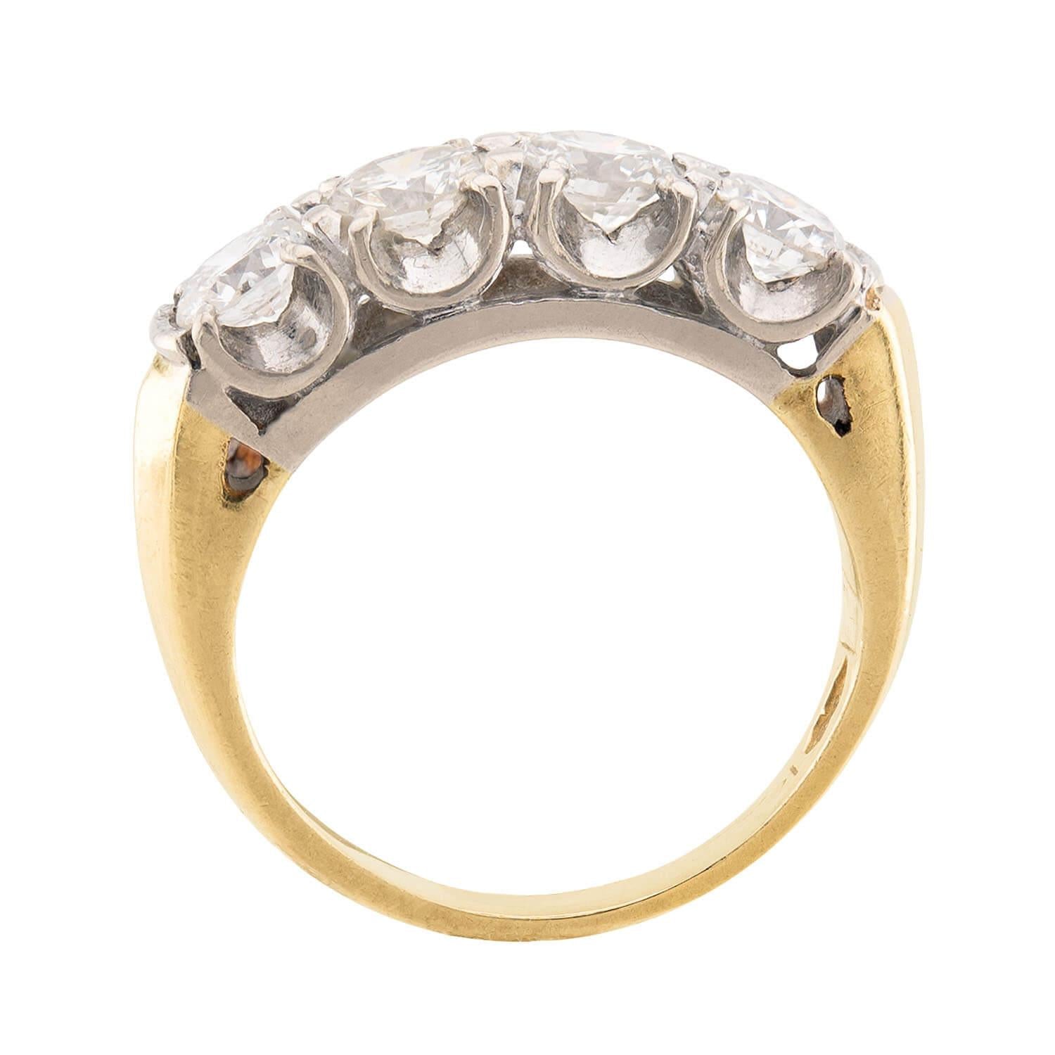 Art Deco 14k Diamond Four Stone Ring
