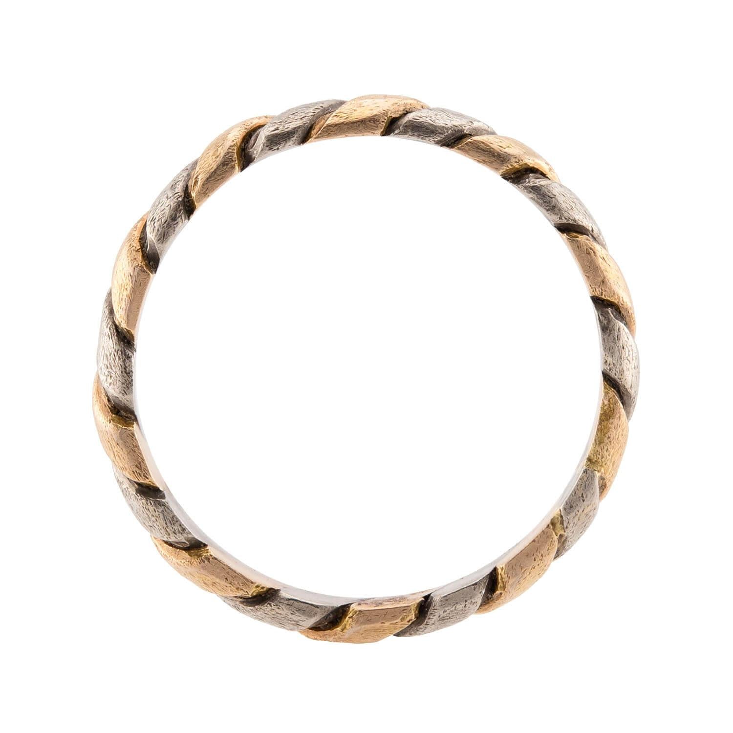 Edwardian 18k Mixed Metal Braided Band