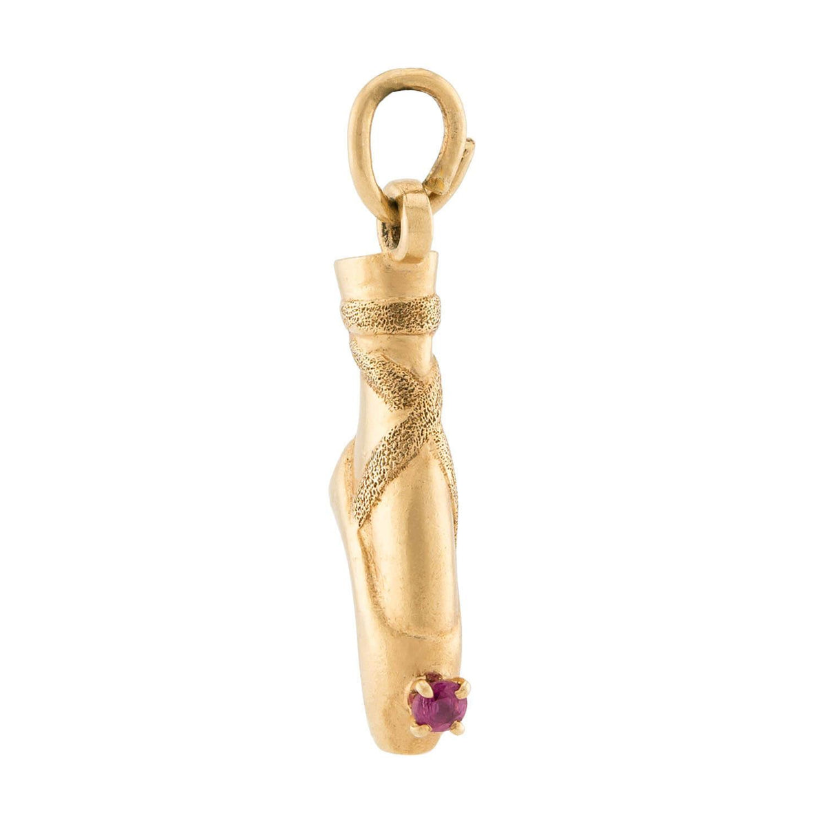 Retro 14k Spinel Ballet Shoe Pendant/Charm