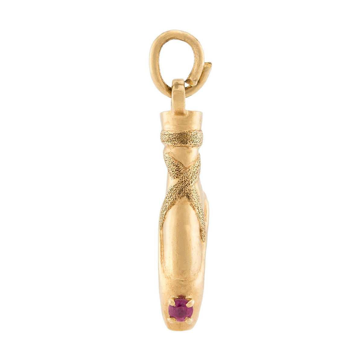 Retro 14k Spinel Ballet Shoe Pendant/Charm
