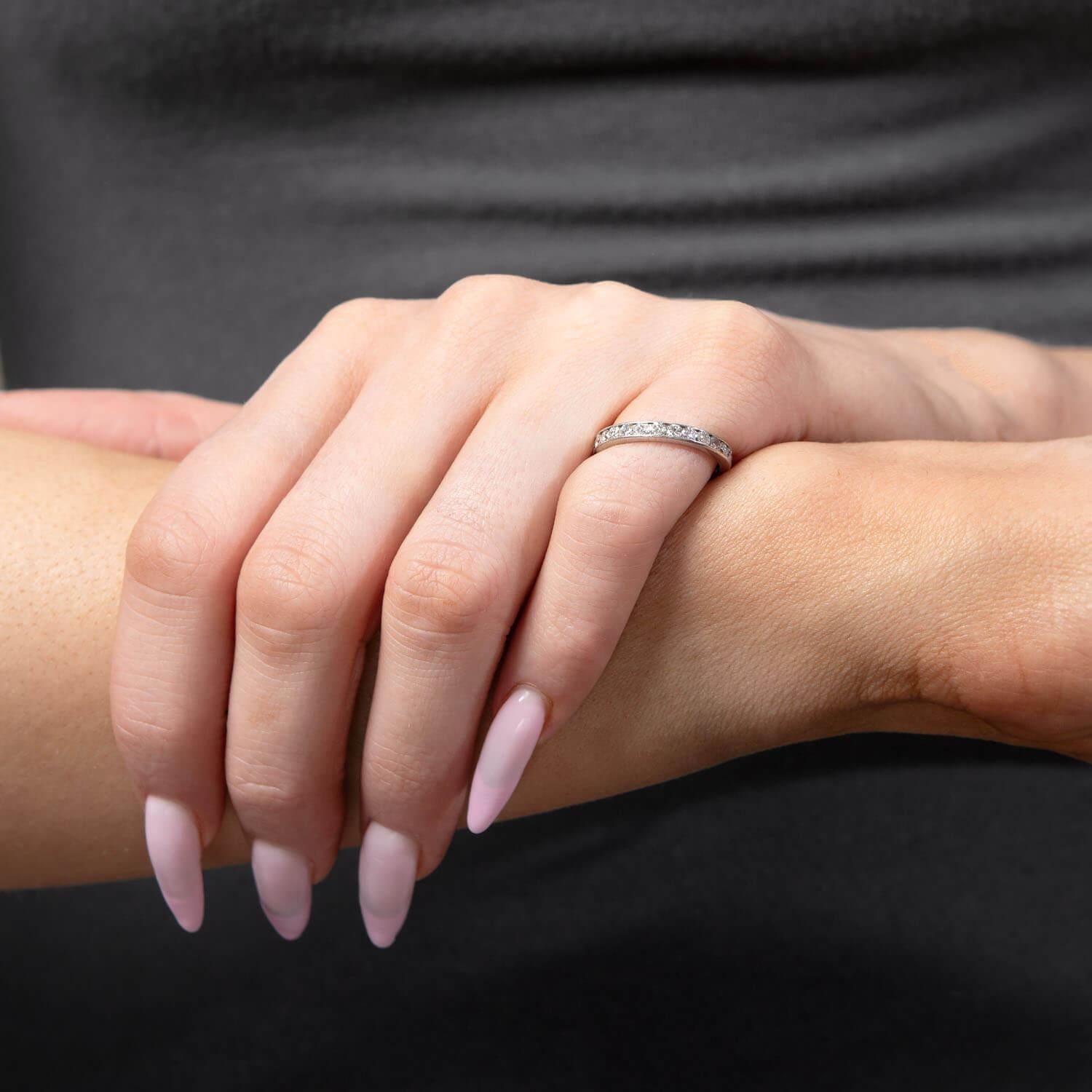 Retro Platinum Diamond Eternity Band