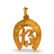 Victorian 18k "13" Horseshoe-Motif Pendant/Charm
