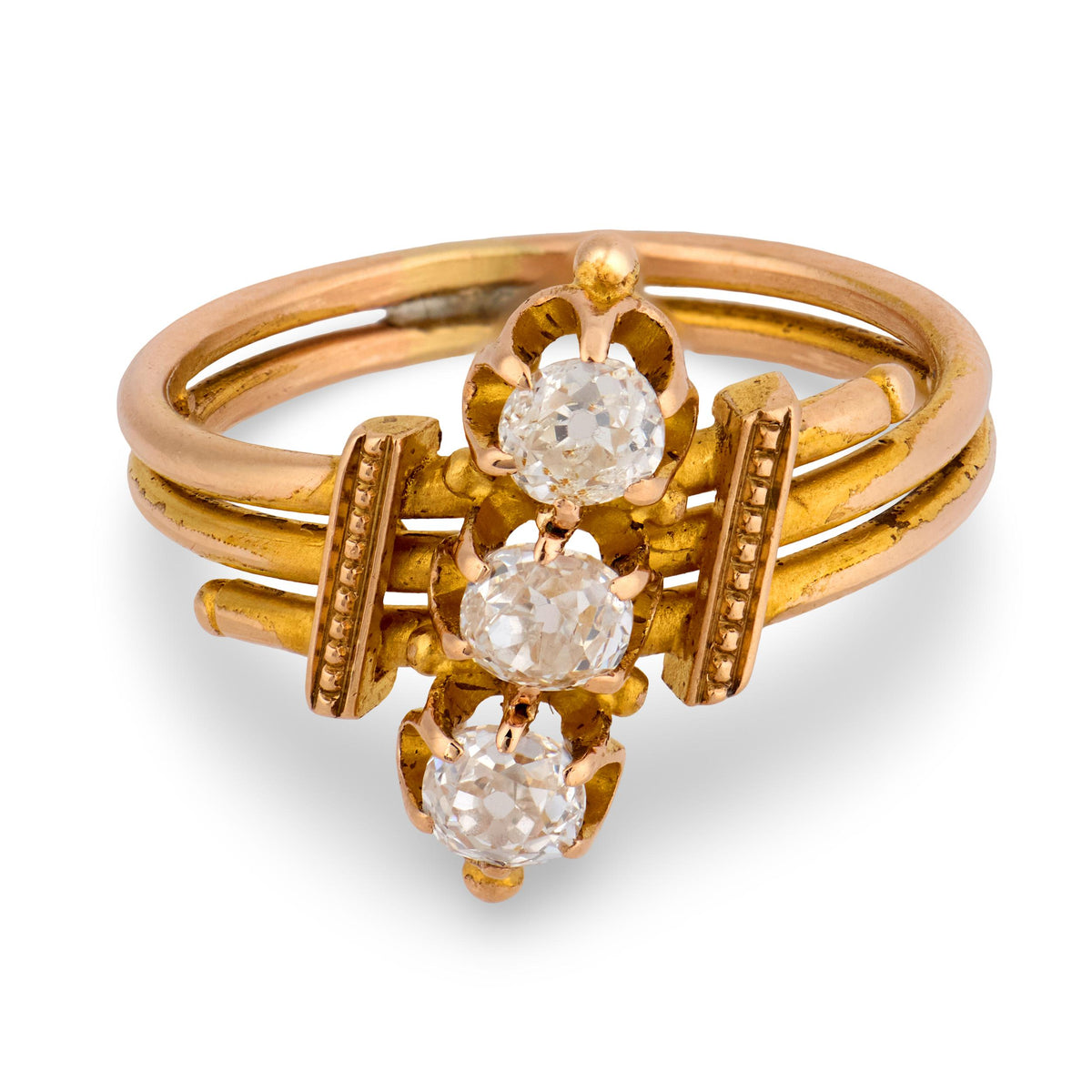 Victorian 18k Diamond Navette Ring