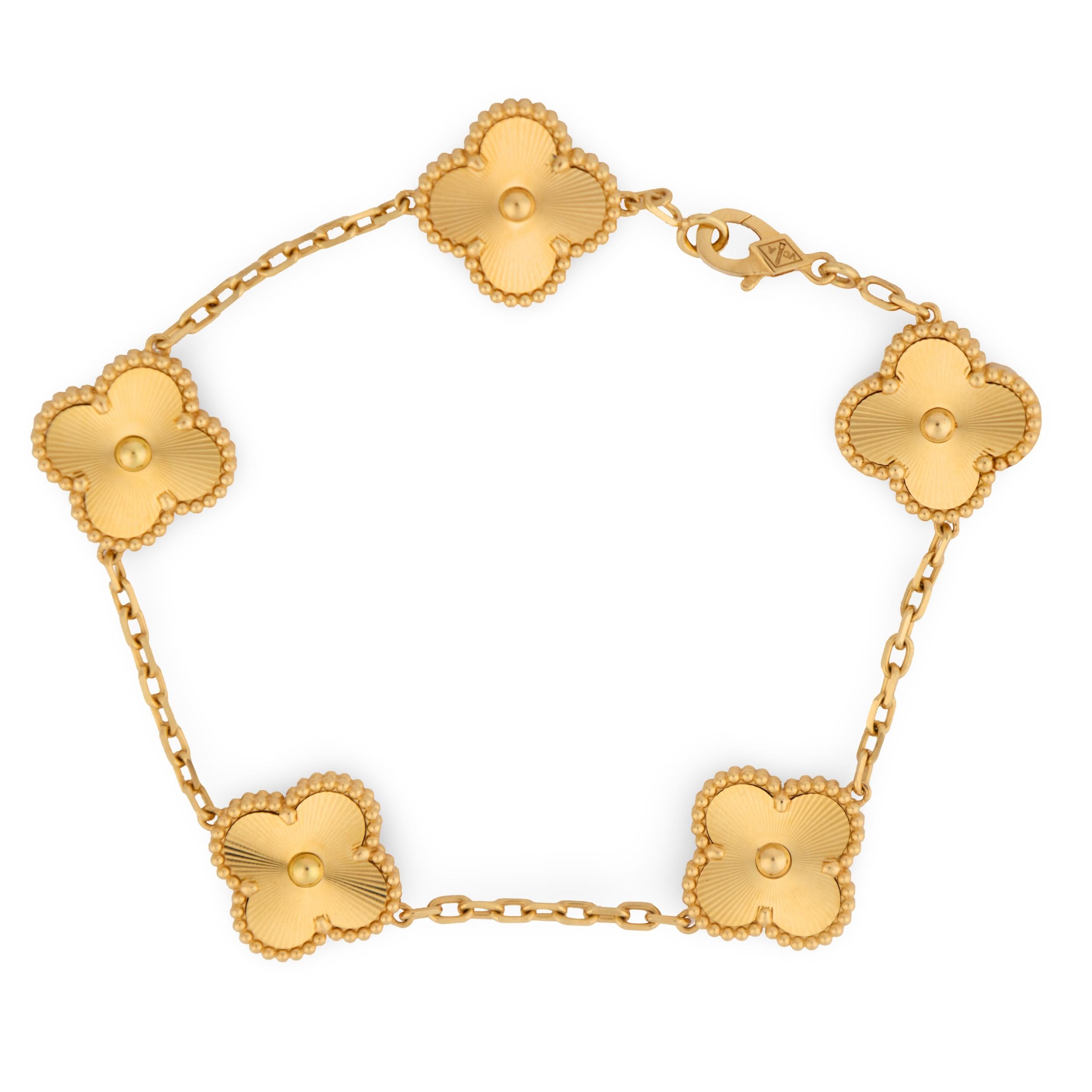 VAN CLEEF & ARPELS Estate 18k Alhambra Bracelet