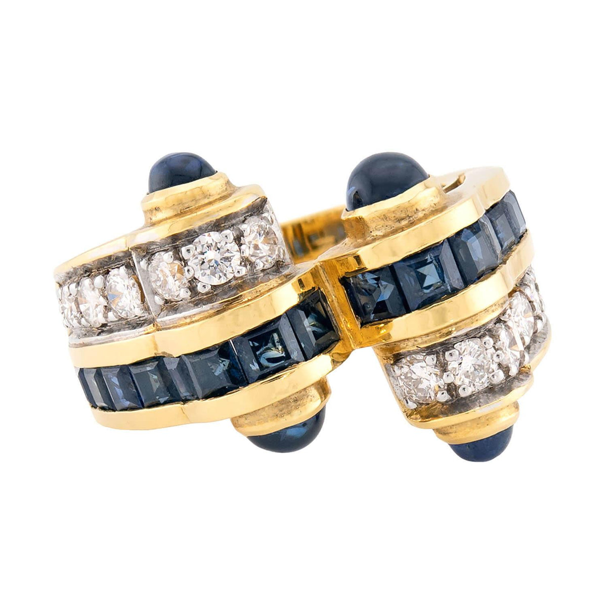 Vintage 18k Sapphire & Diamond Statement Ring