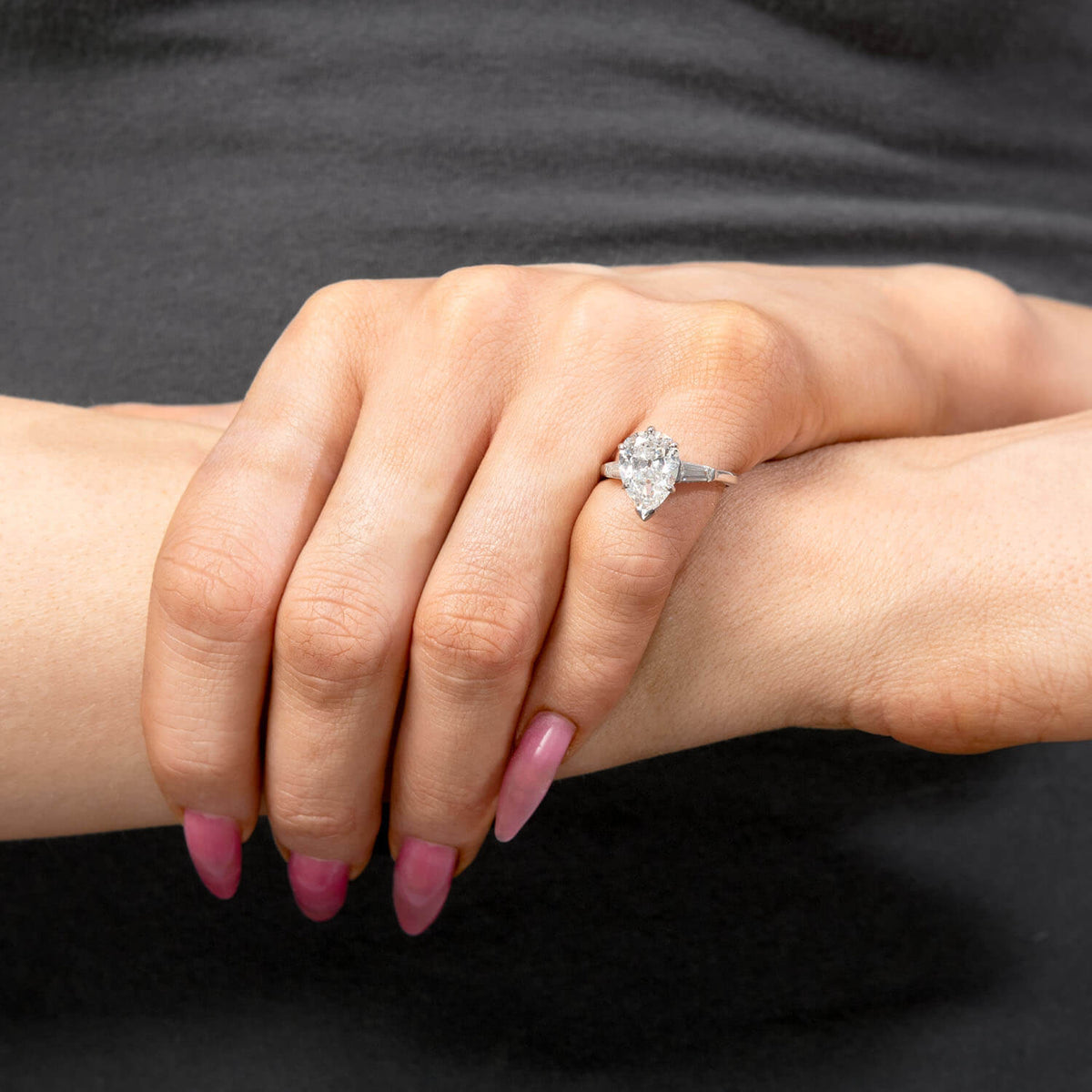 Retro Platinum Diamond Engagement Ring 2.60ct