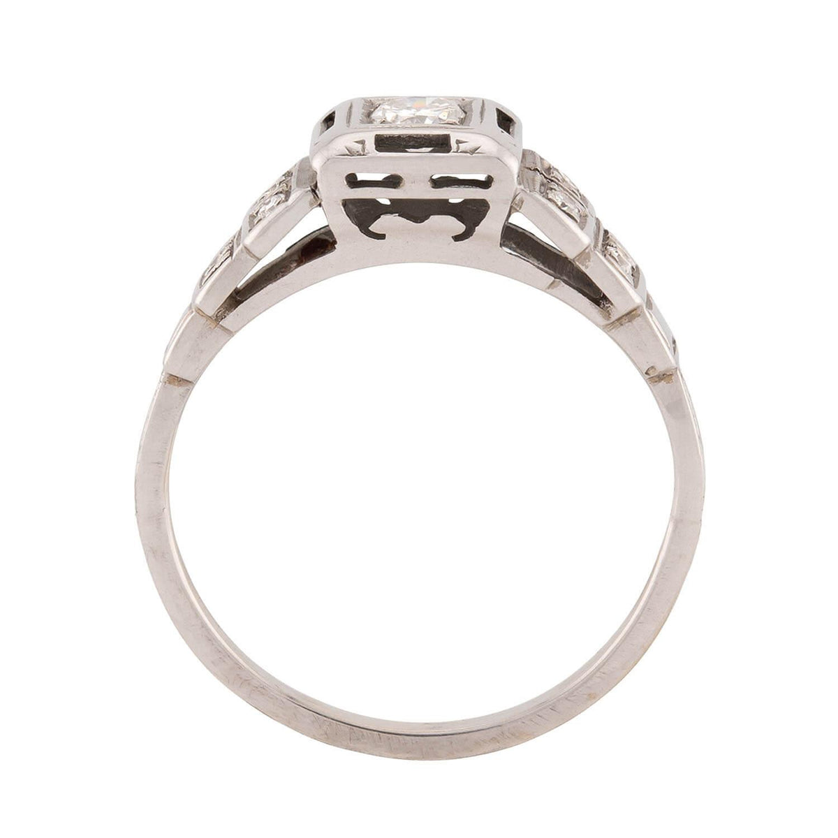 Art Deco 18k Diamond Engagement Ring .20ct