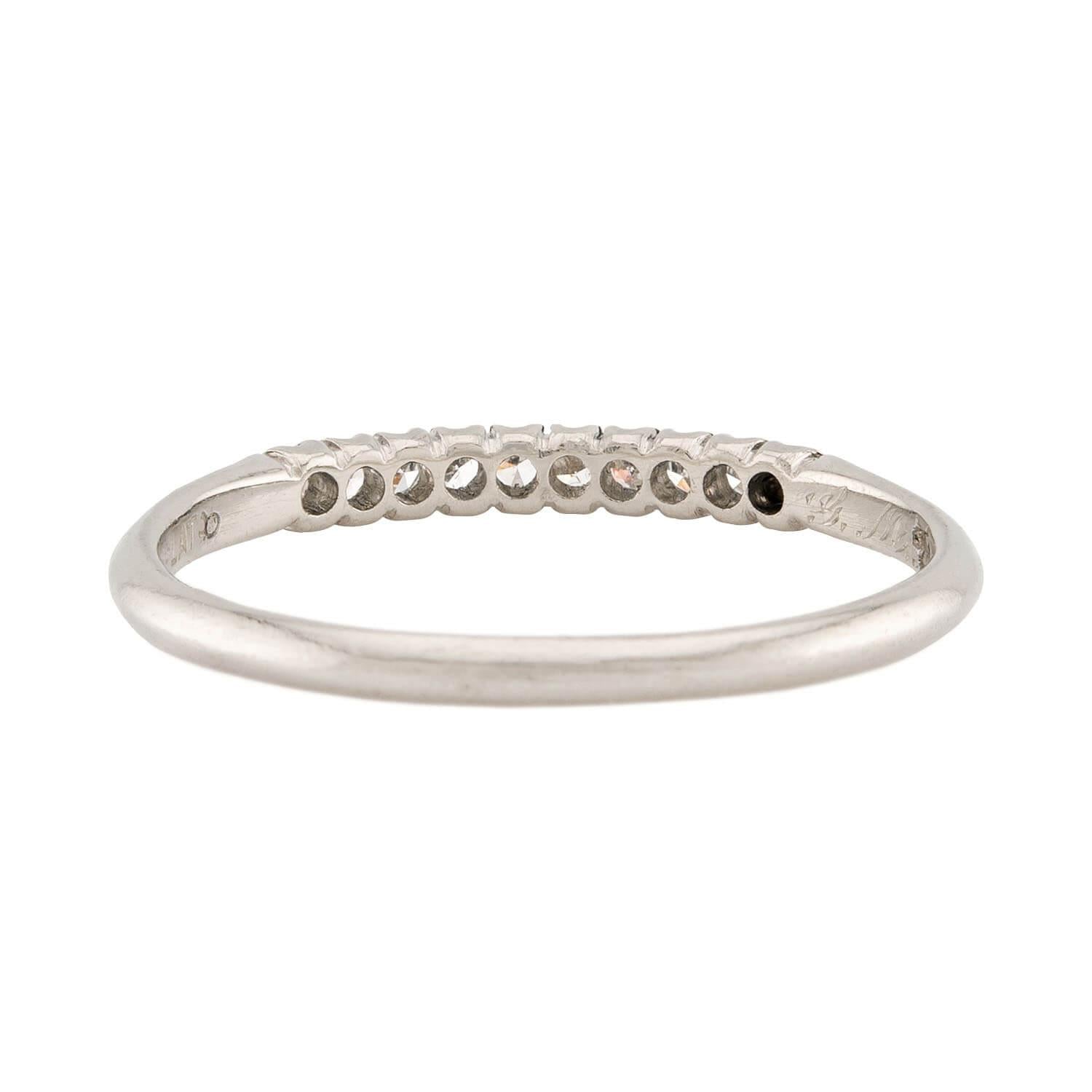 Art Deco Platinum Diamond Half Band