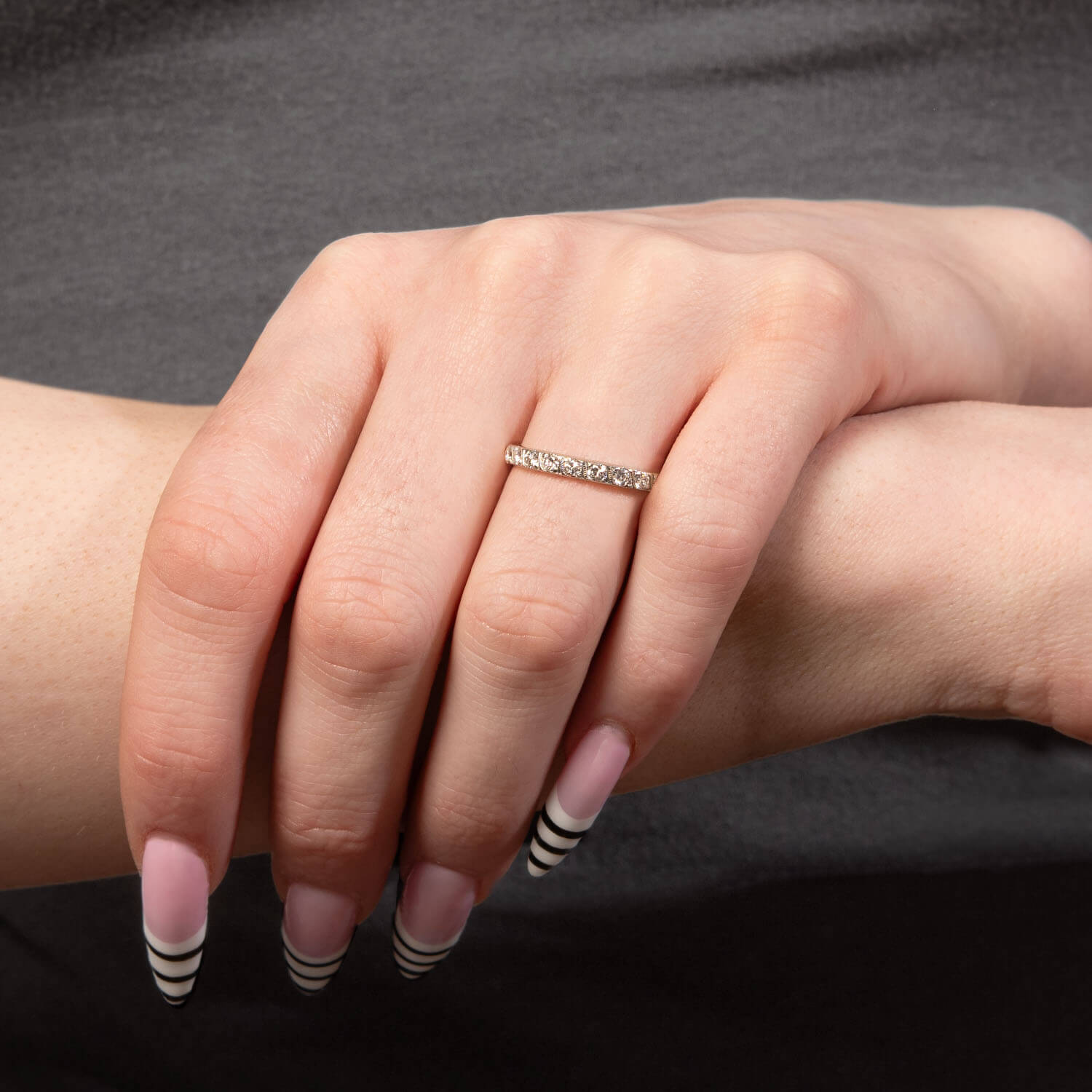 Retro Platinum Diamond Eternity Band