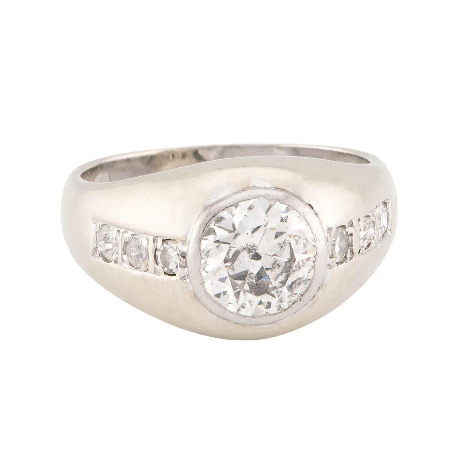 Edwardian Platinum Diamond Engagement Ring 1.65ct