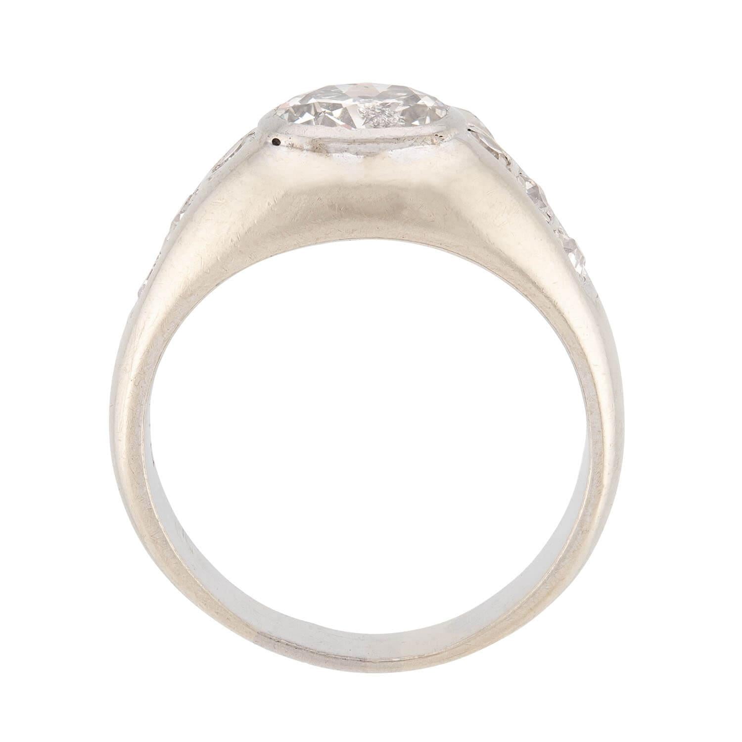 Edwardian Platinum Diamond Engagement Ring 1.65ct