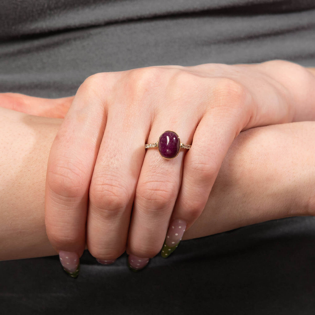 Estate 14k Ruby & Diamond Ring