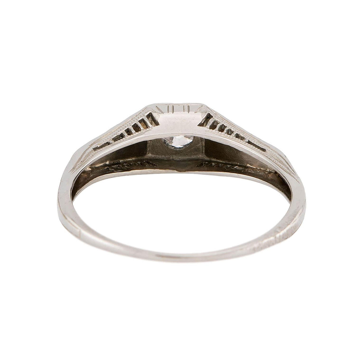 Art Deco 18k Diamond Engagement Ring .35ct