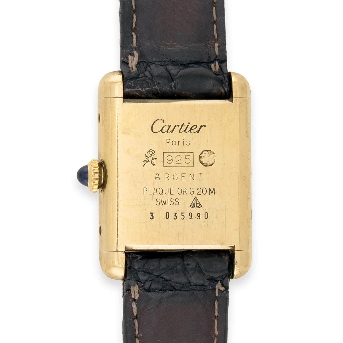 CARTIER Vintage Gold Vermeil Tank Française Wristwatch