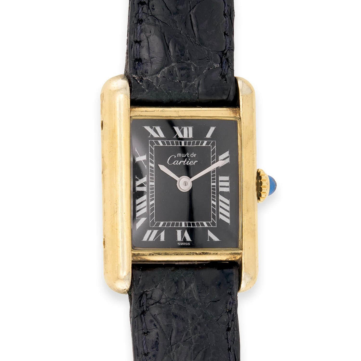 CARTIER Vintage Gold Vermeil Tank Française Wristwatch
